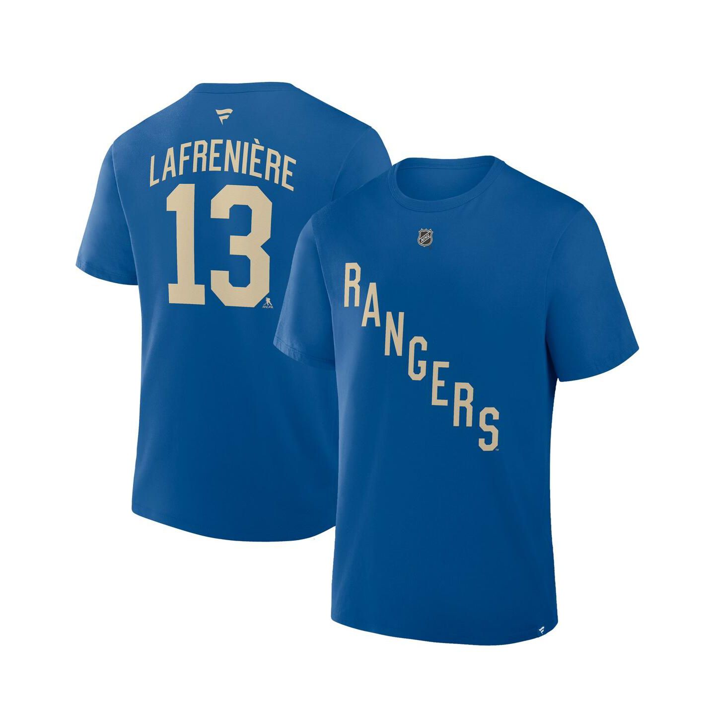 Мужская футболка Fanatics Alexis Lafrenière Blue New York Rangers Authentic Stack Name & Number — фото 1