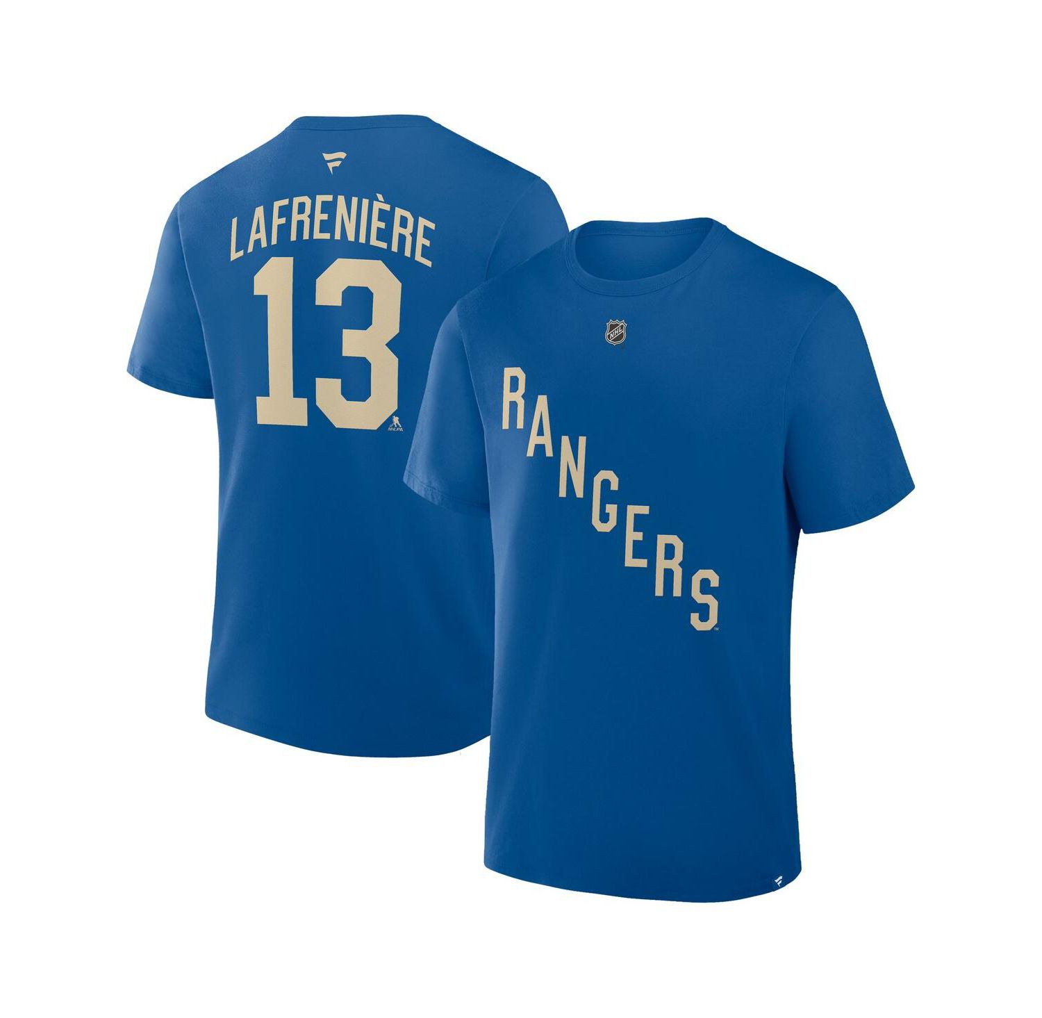 Men's Alexis Lafreni&egrave;re Blue New York Rangers Authentic Stack Name & Number T-Shirt