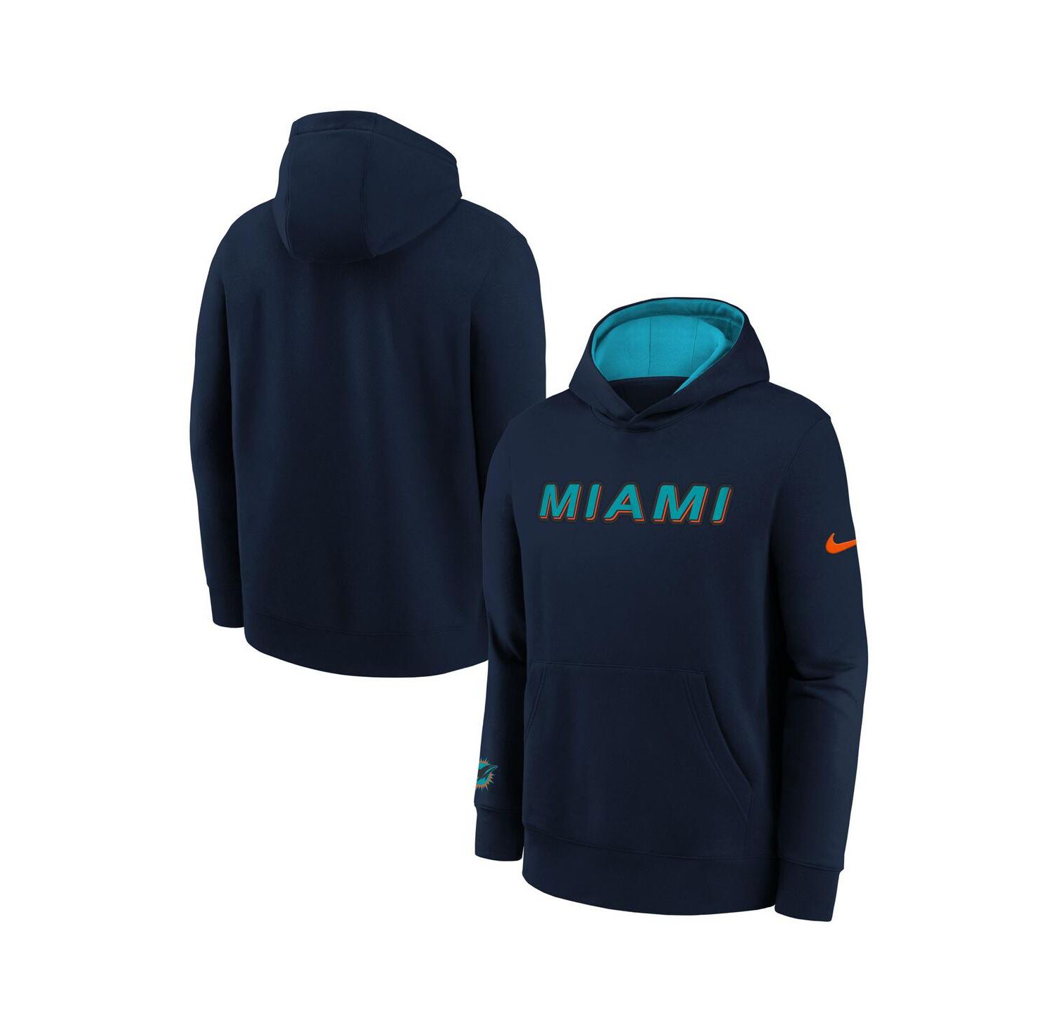 Big Boys and Girls Pitch Blue Miami Dolphins 2025 Rivalries Collection Club Hoodie
