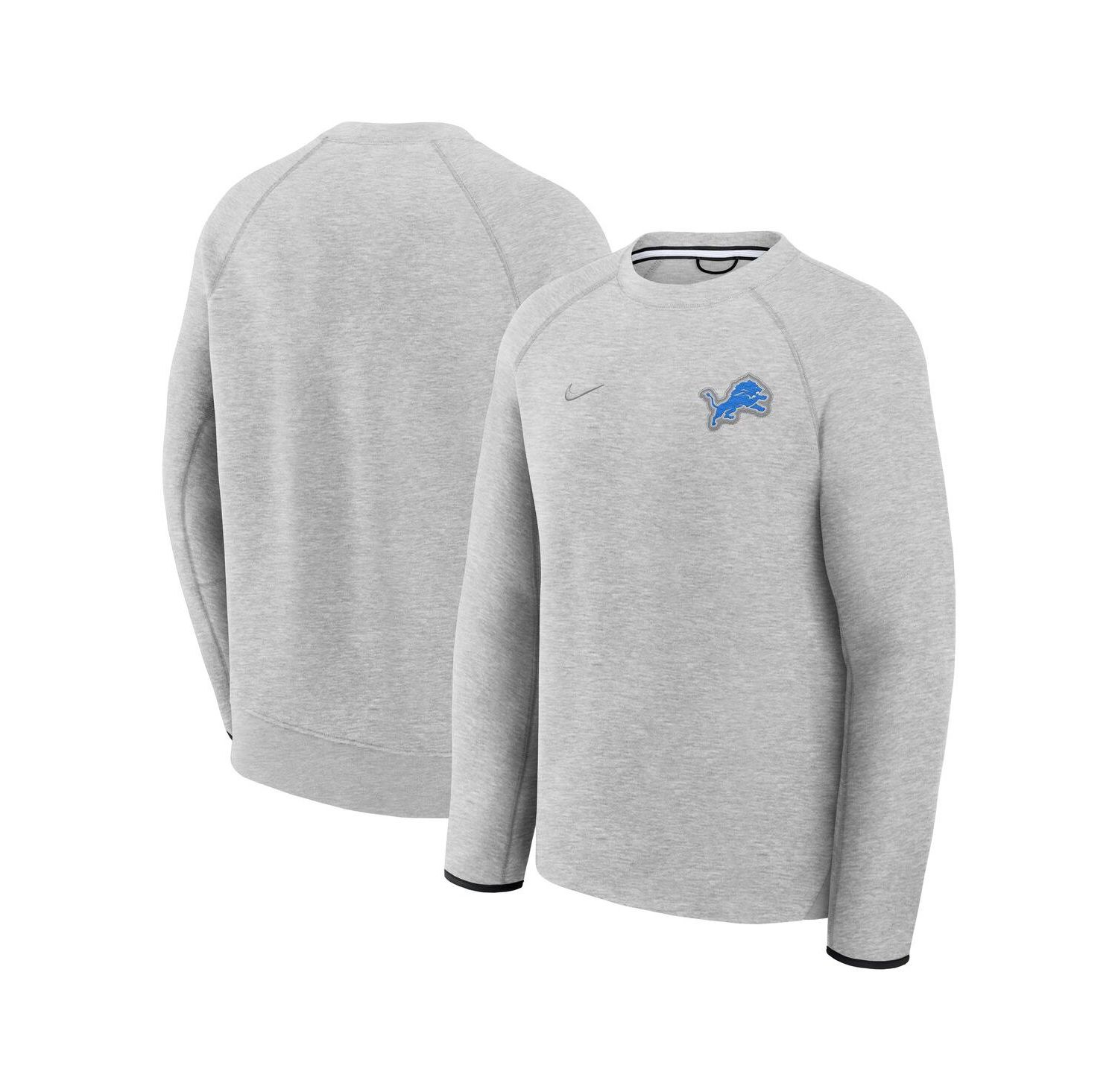 Men's Heather Gray Detroit Lions Tech Fleece Raglan Sweatshirt