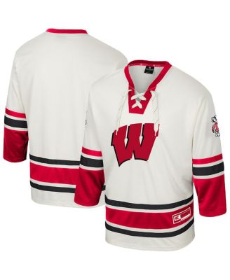 Colosseum - Men's Cream Wisconsin Badgers Puck Proud Fashion Hockey Jersey