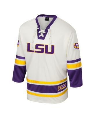 Men's Cream LSU Tigers Puck Proud Fashion Hockey Jersey