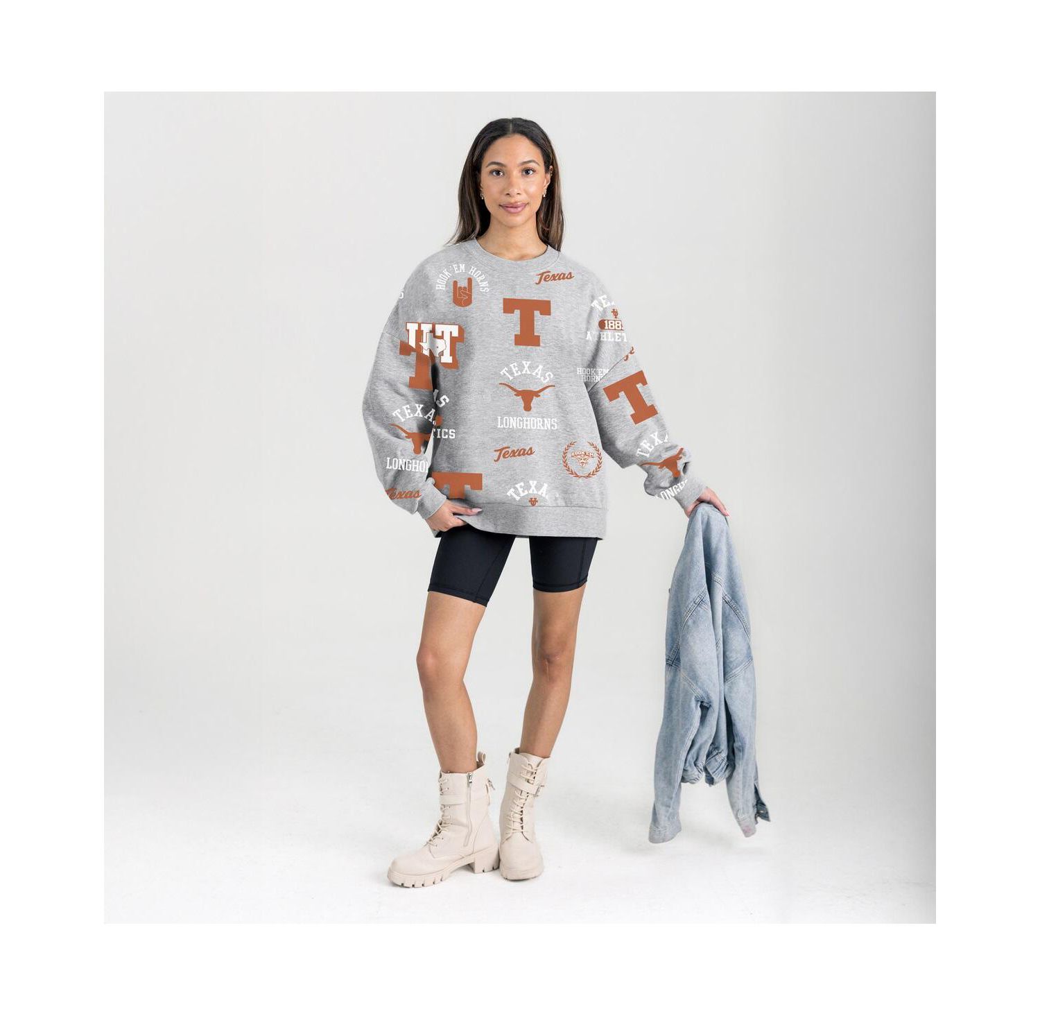 Women's Gray Texas Longhorns Always on Repeat Fleece Sweatshirt