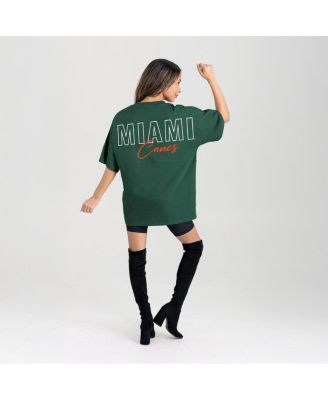 Women's Green Miami Hurricanes Oversized Back at Ya T-Shirt