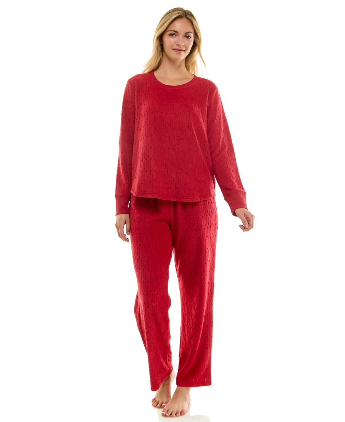 Roudelain Women's 2-Piece Long-Sleeve Crewneck Top and Pants Set