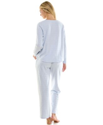 Women's 2-Piece Printed Long-Sleeve Top and Straight Leg Pants Set