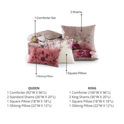 Florence Bedding 220 Thread Count 100% Cotton 5 Piece King Size Reversible Comforter Set