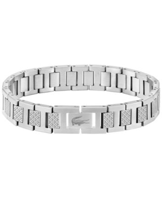 Lacoste - Men's Metropole Silver-Tone Stainless Steel Bracelet
