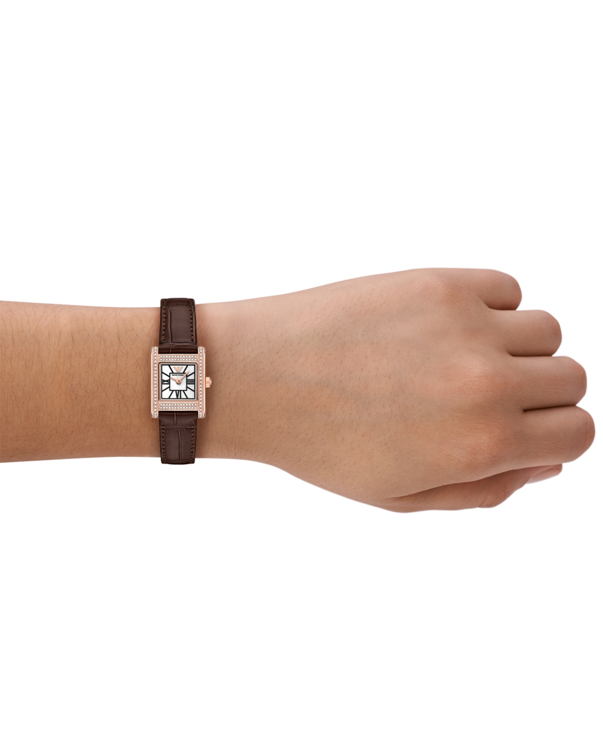 Emporio Armani Women's Interchangeable Leather Strap Watch Set, 26mm In Brown