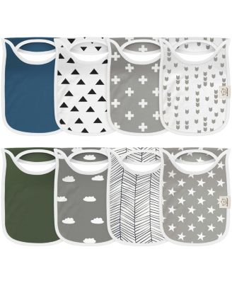 Baby Girls 8-Pack Bibs for Boys, Girls, Pull-on Bibs Drool Bibs Bib Unisex