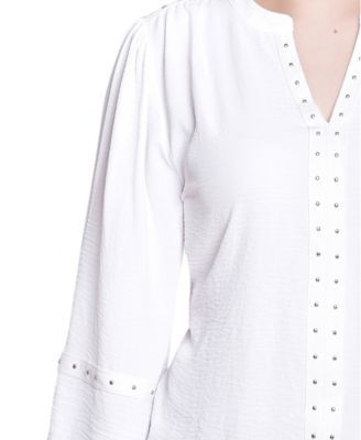 Petite Long Sleeve Studded Top