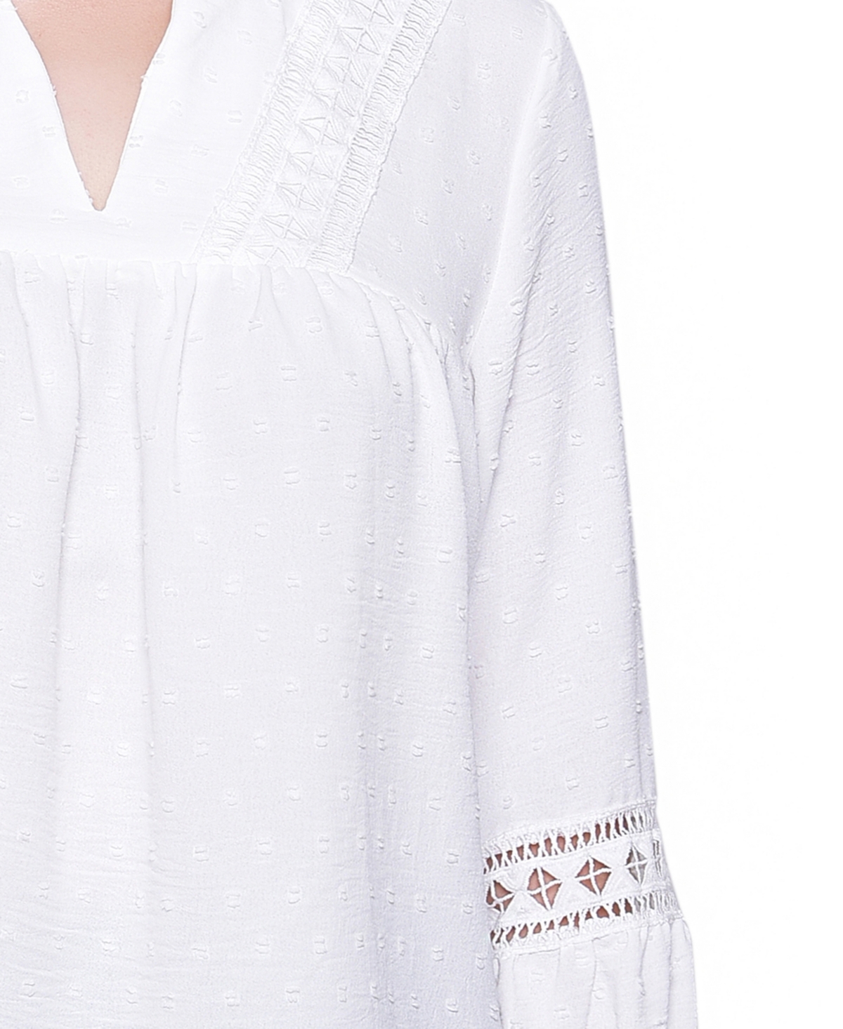 Ny Collection Petite Long Sleeve Collared Top