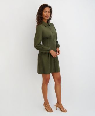 Women's Collared Long-Sleeve Dress