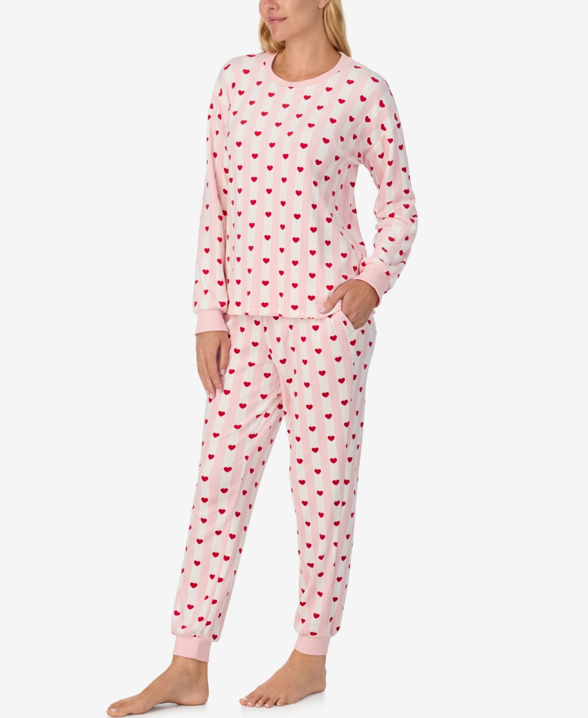 Kate Spade Women's 2-piece Sleepwear Long-sleeve Top And Jogger Pajama Set In Pink