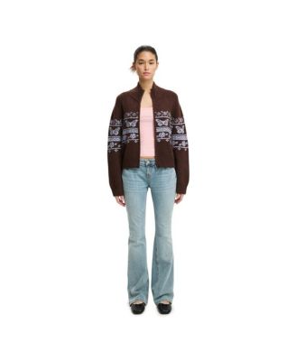 Women's Intarsia Knit Bomber