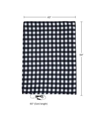 12V Heated Blanket for Cars, Black Plaid