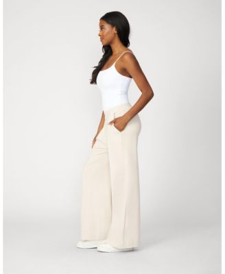 Women's Pleated Wide Leg Stretch Trouser