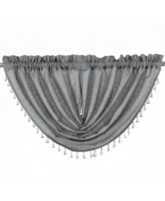 2-Pack: Beaded Emerald Crepe Waterfall Valances - 44 in. W x 37 in. L, Pumpkin Spice/Terracotta