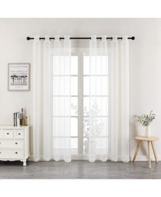 Montauk Accents 2 Piece Grommet Top Summery Sheer Voile Window Curtain Panels For Extra Long & Taller Windows - 90 in. Long
