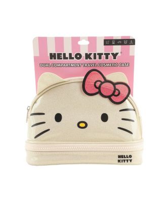 Character Face White Glitter 6" Cosmetic Pouch