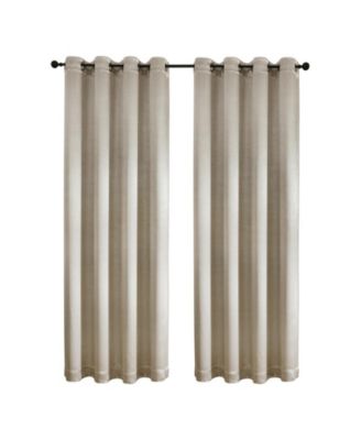 1 Piece Riyadh Light Filtering Grommet Top Embossed Diamond Jacquard Window Curtain Panel - Champagne