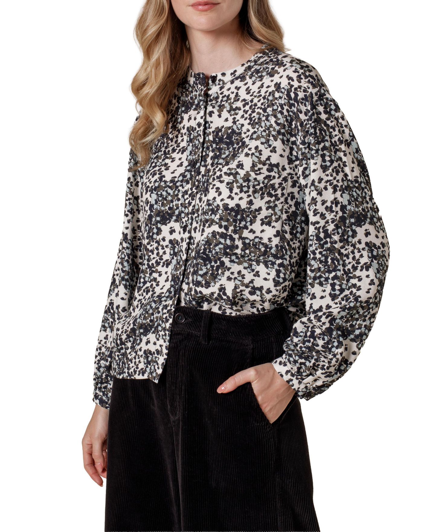 Женская рубашка Celtic & Co. Printed Drop Shoulder Long Sleeve, цвет: Экрю с принтом — фото 5