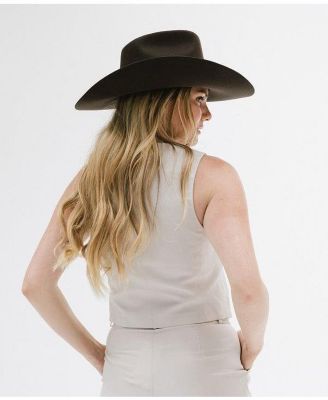 Lane Brick Top Western Hat - Unique Hand-Shaped Crown Design