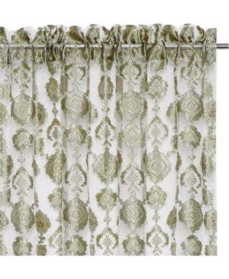 Moroccan Accents by 1 Piece Rod Pocket Clipped Elegant Sheer Curtain Panel - Beige