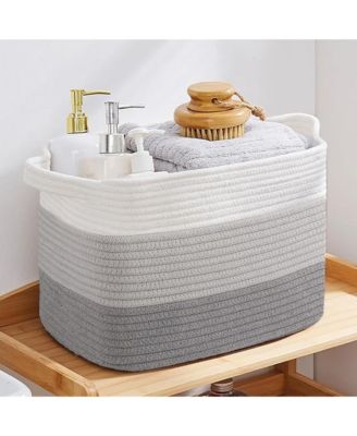 Set of 3 Woven Cotton Rope Storage Baskets – Soft, Durable, Machine Washable