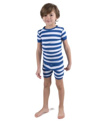 Toddler Two Piece Cotton Short Sleeve Striped Holiday Pajamas