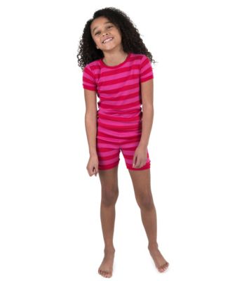 Toddler Two Piece Cotton Short Sleeve Striped Holiday Pajamas