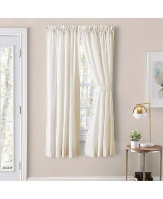 Ellis Classic Tailored Design in a Perma Press Fabric 3" Rod Pocket Tailored Pair with Ties 80"x54" Natural