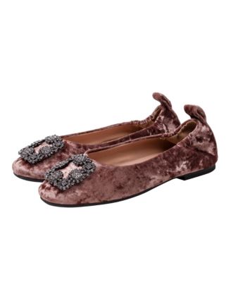 MINA Women's Glam Sparkly Medallion Ballet Flat