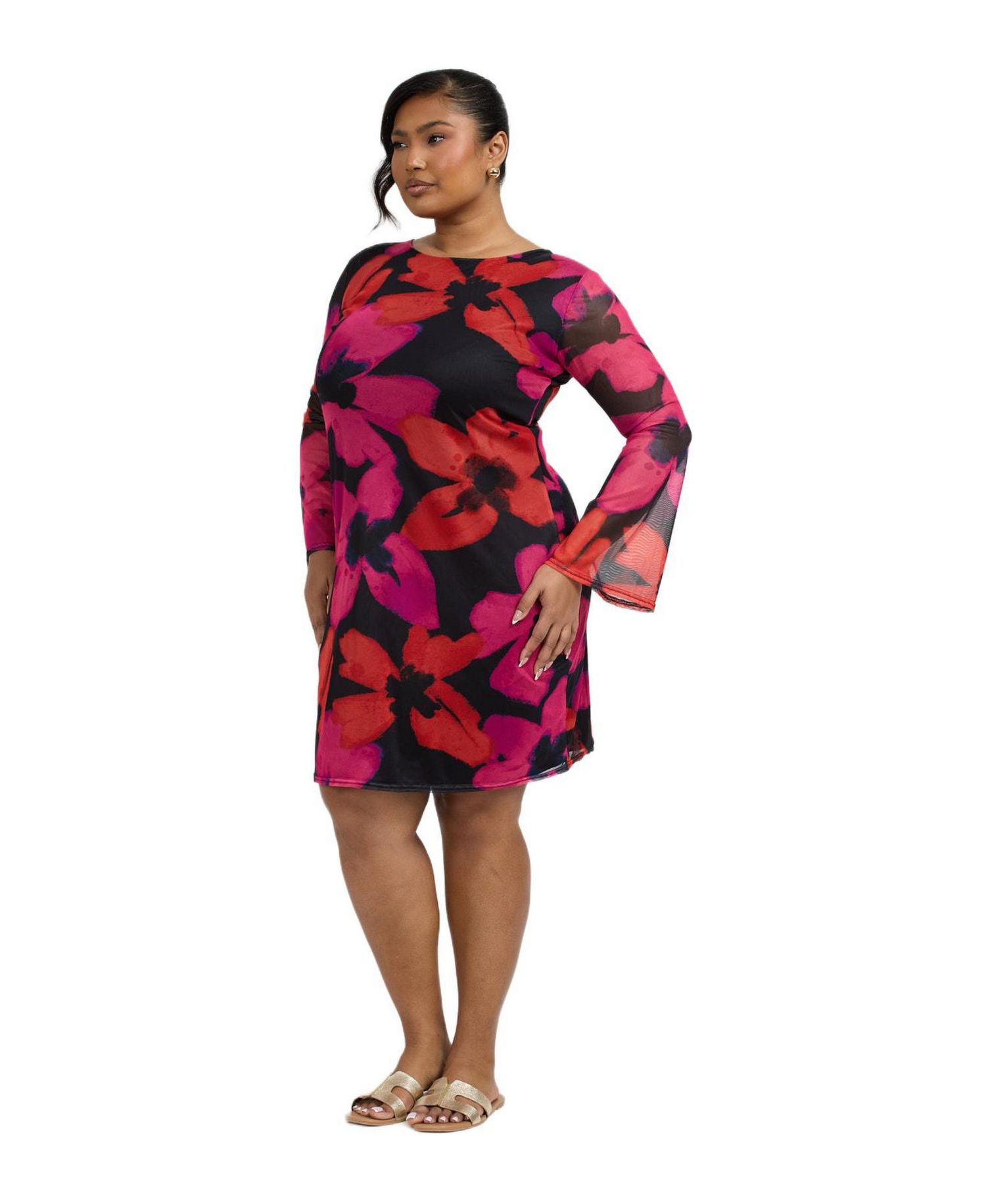 Women's Bold Floral Print Mini Dress