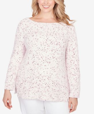 Plus Size Speckled Chenille Eyelash Sweater