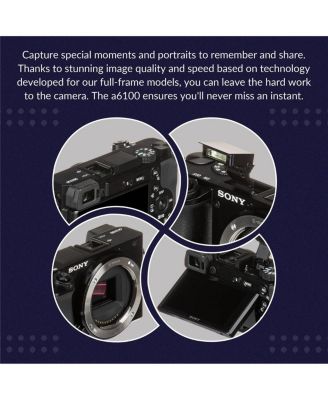 Alpha A6100 Mirrorless Digital Camera, with 16-50mm Lens (Black) Basic Bundle with Filter Kit, Battery, Charger, Bag, 32GB SD Card