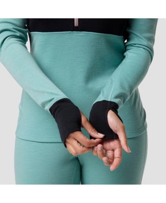 Women's Cedars RWS Merino Mid-Wt Baselayer 1/4-Zip Top Midweight Long Underwear Tops