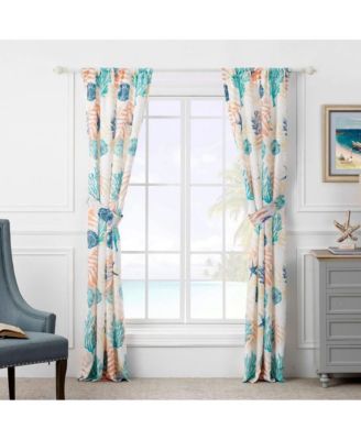 Montego Window Panel Blackout Curtain Pair 42" x 84" Aqua by Greenland Home Fashions