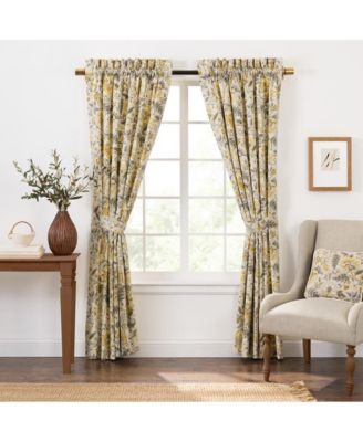 Regency 3" Rod Pocket Curtain Panel Pair with Tiebacks 96" x Grey