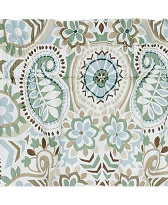 Paisley Prism Duchess 3" Rod Pocket Filler Valances for Windows 50" x 15" Latte