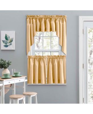 Lisa Solid Color Poly Cotton Duck Fabric Tailored Swag 56" x 36" Butter