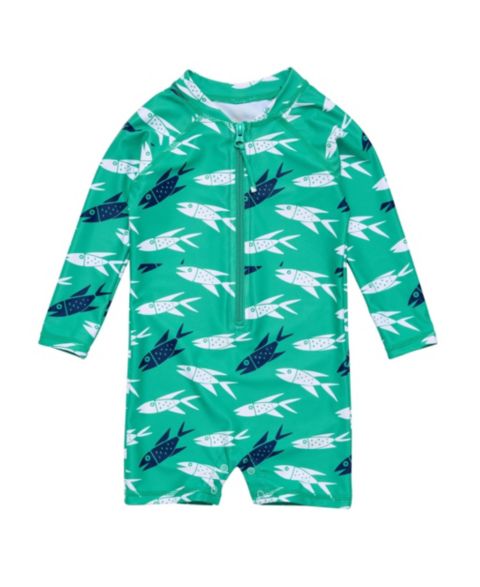 Snapper Rock Baby Boys Baby-Off The Hook LS Sunsuit, цвет: Зелёный