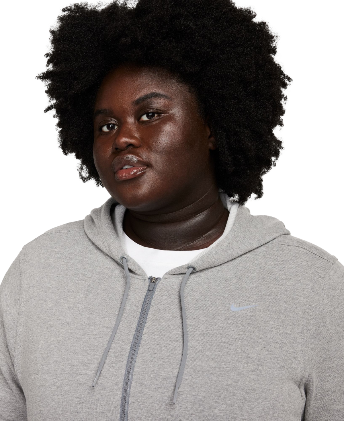 Nike Plus Size Dri-fit One Full-zip French Terry Hoodie In Gray