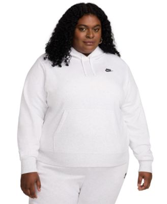 Plus Size Active Sportswear Club Hooded Fleece Sweatshirt