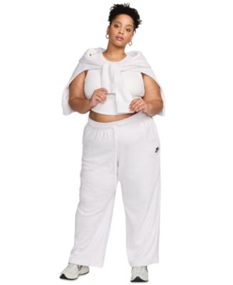 Nike - Plus Size Sportswear Club Fleece Mid-Rise Wide-Leg Sweatpants
