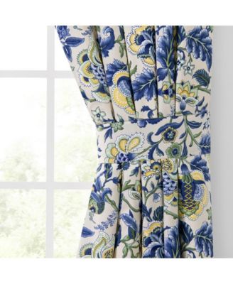 Regency 3" Rod Pocket Curtain Panel Pair with Tiebacks 96" x 96" Blue