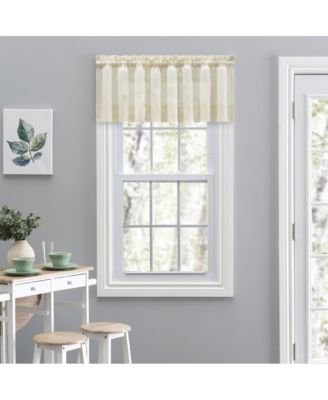 Shadow Stripe 1.5" Rod Pocket Tailored Valance for Windows 82" x 12" Natural