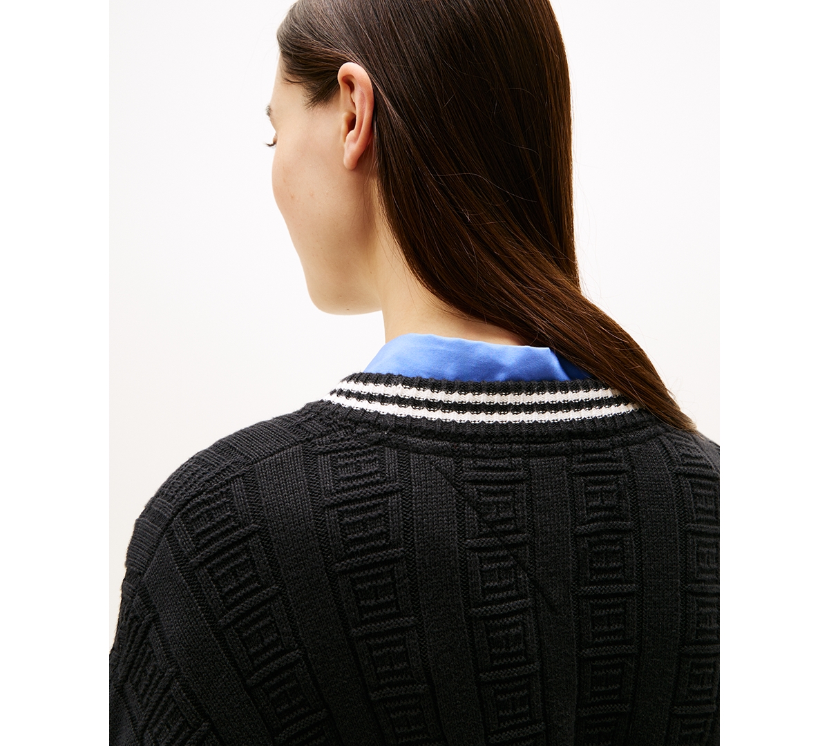 Tommy Jeans Women's Boxy Flag Cable Long-Sleeve Sweater