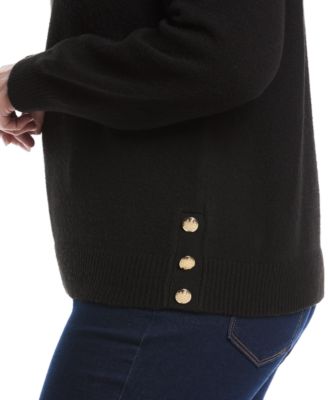 Women's Plus Size Crew Neck Novelty Long Sleeve Sweater
