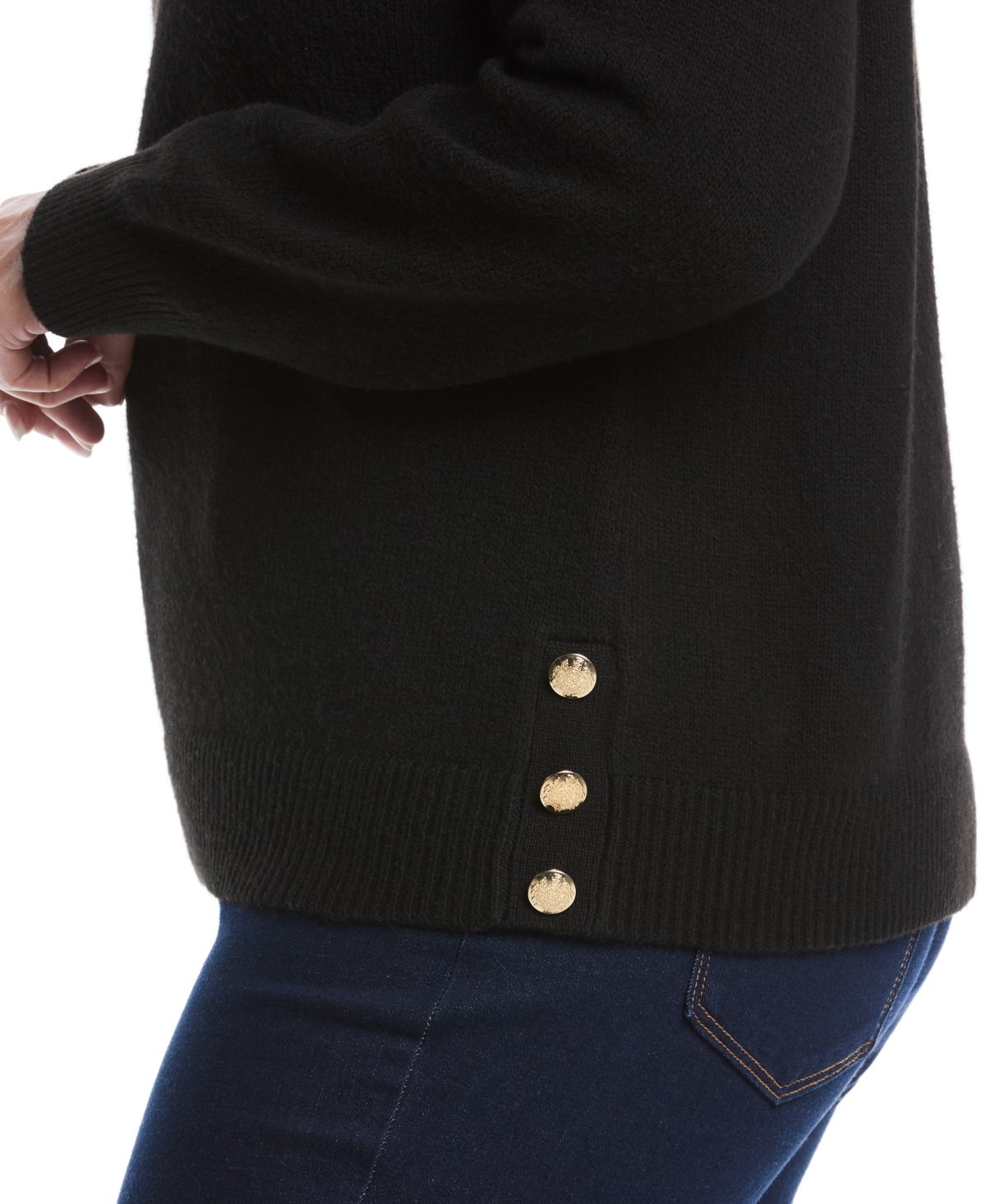 Rafaella Women's Plus Crew Neck Novelty Long Sleeve Sweater